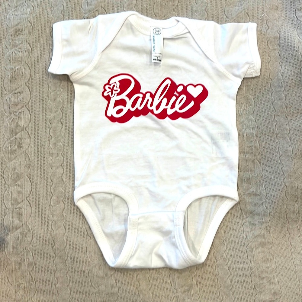 Barbie 6 mo onsie bodysuit- brand new- never worn